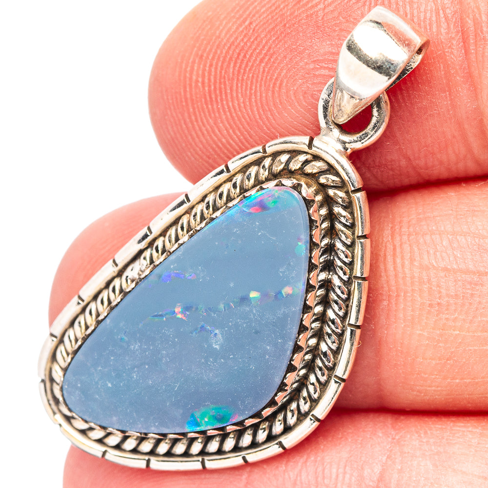 Doublet Opal Pendant 1 1/2" (.925 Sterling Silver)