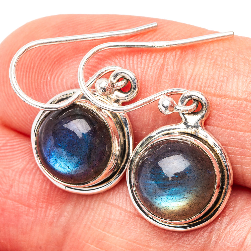 Labradorite Earrings 1" (.925 Sterling Silver)