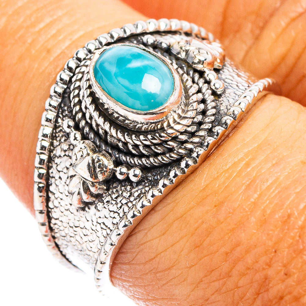 Rare Larimar Cocktail Ring Size 7.75 (.925 Sterling Silver)