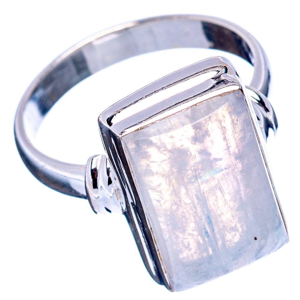 Rainbow Moonstone Ring Size 9 (.925 Sterling Silver)