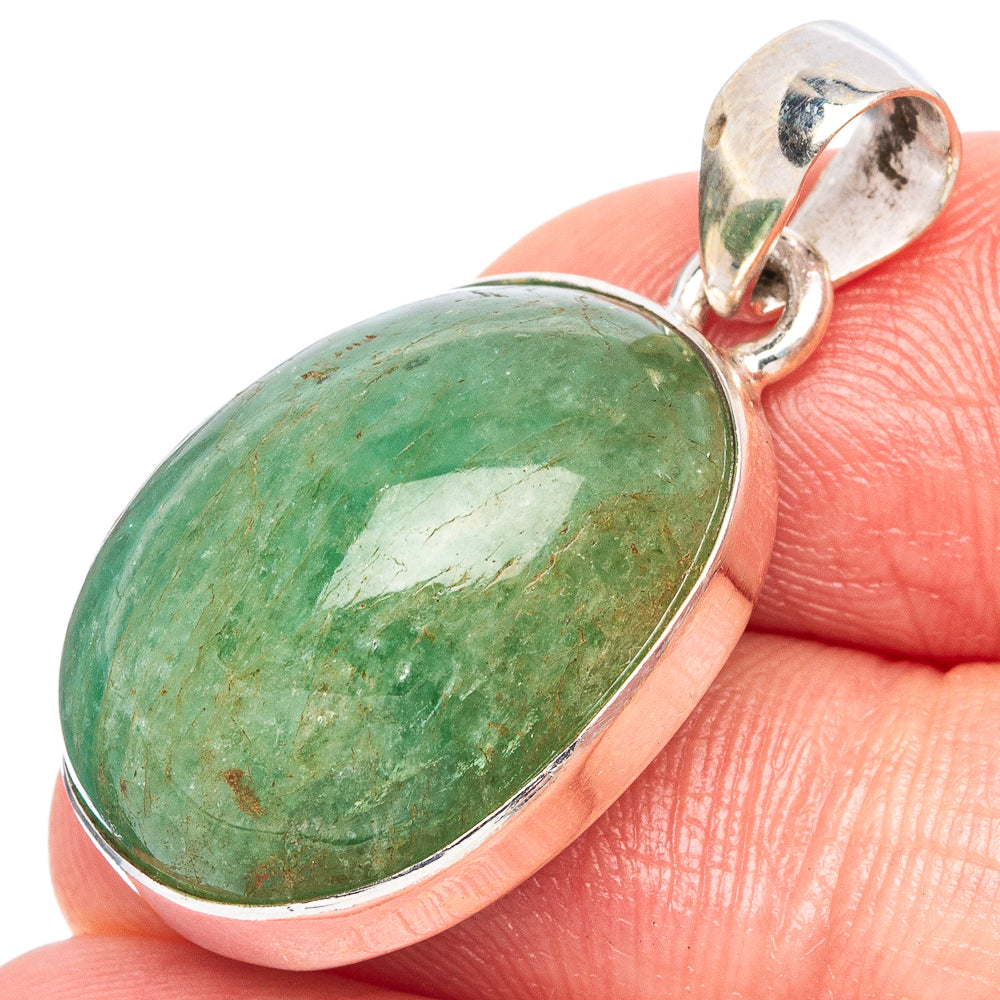 Natural Colombian Emerald Pendant 1 3/8" (925 Sterling Silver) P43367