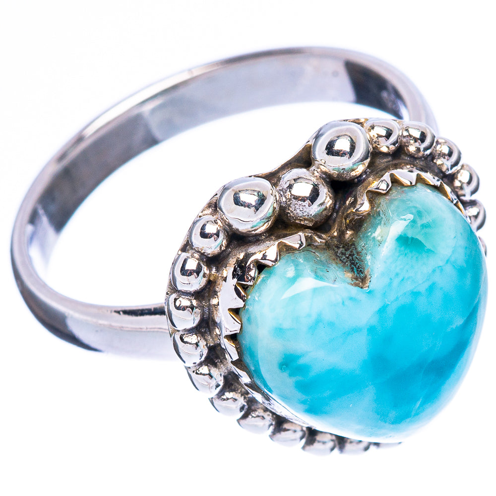 Larimar Heart Ring Size 8.25 (925 Sterling Silver) R2494