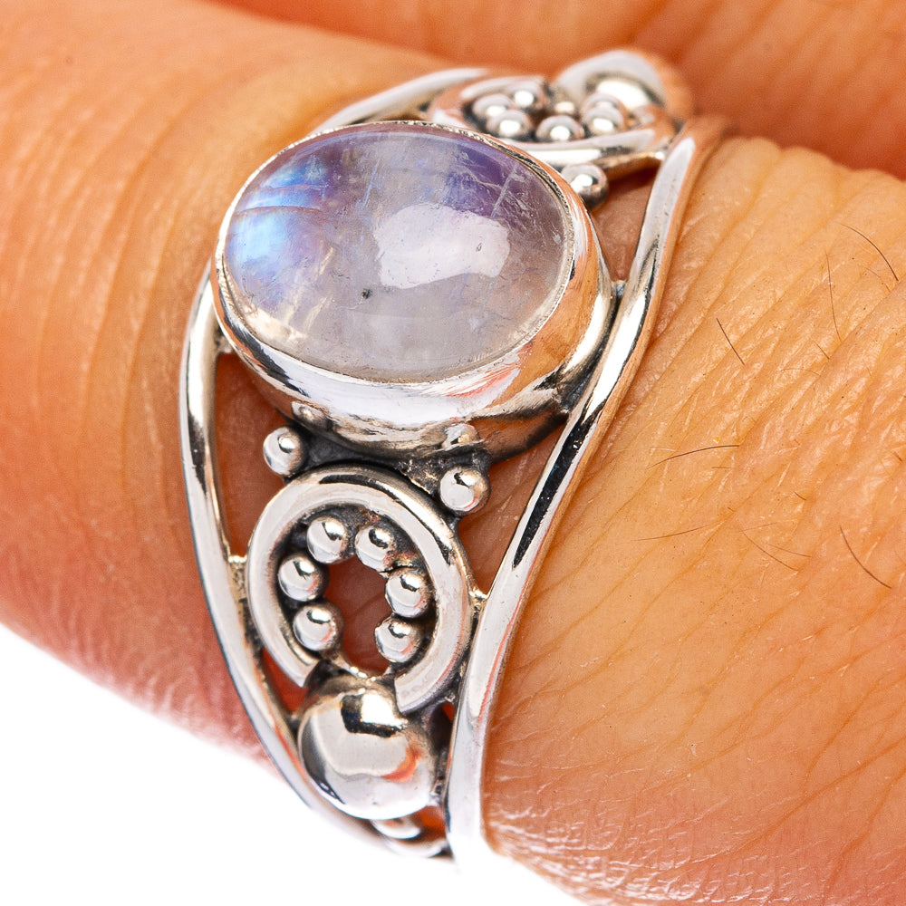 Rainbow Moonstone Ring Size 7.25 (925 Sterling Silver) R146420