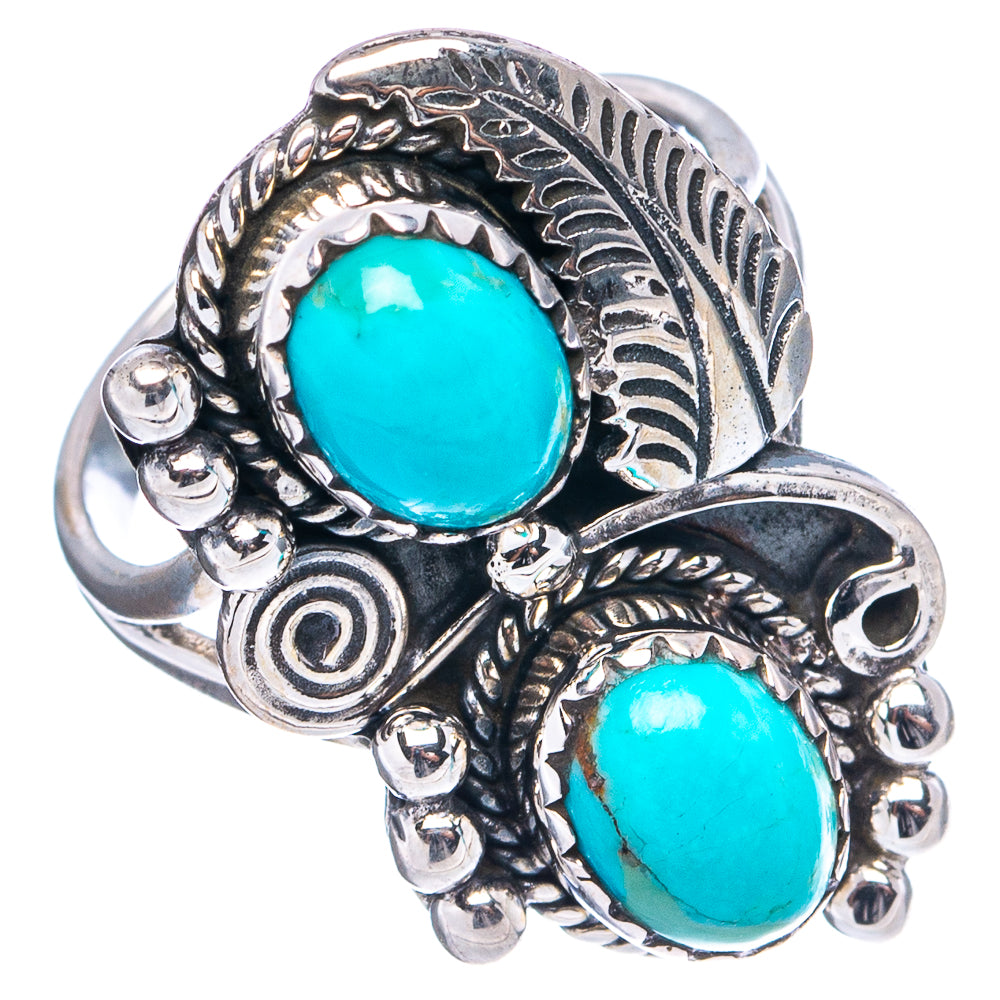 Native Style Mohave Turquoise Ring Size 6 (.925 Sterling Silver)
