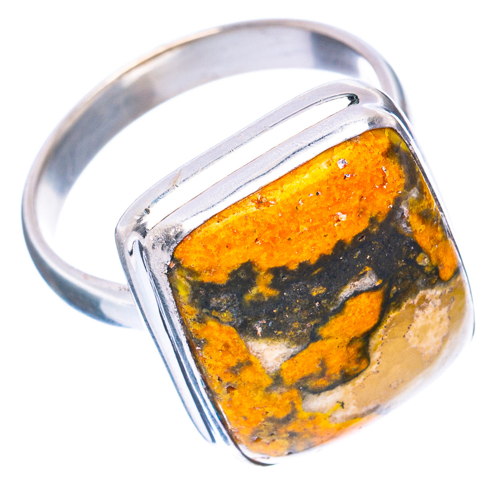 Bumblebee Jasper Ring Size 8 (925 Sterling Silver) R3289