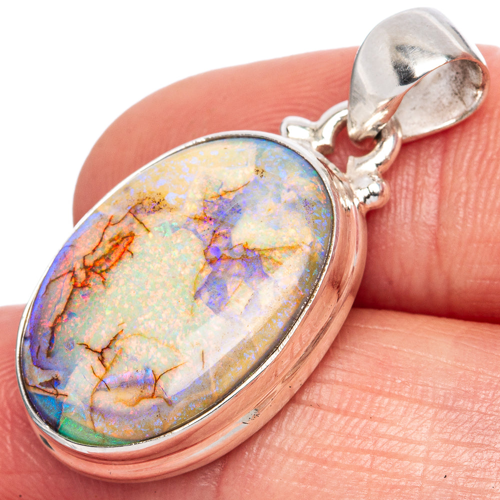 Rare Sterling Opal Pendant 1 1/4" (925 Sterling Silver) P42046