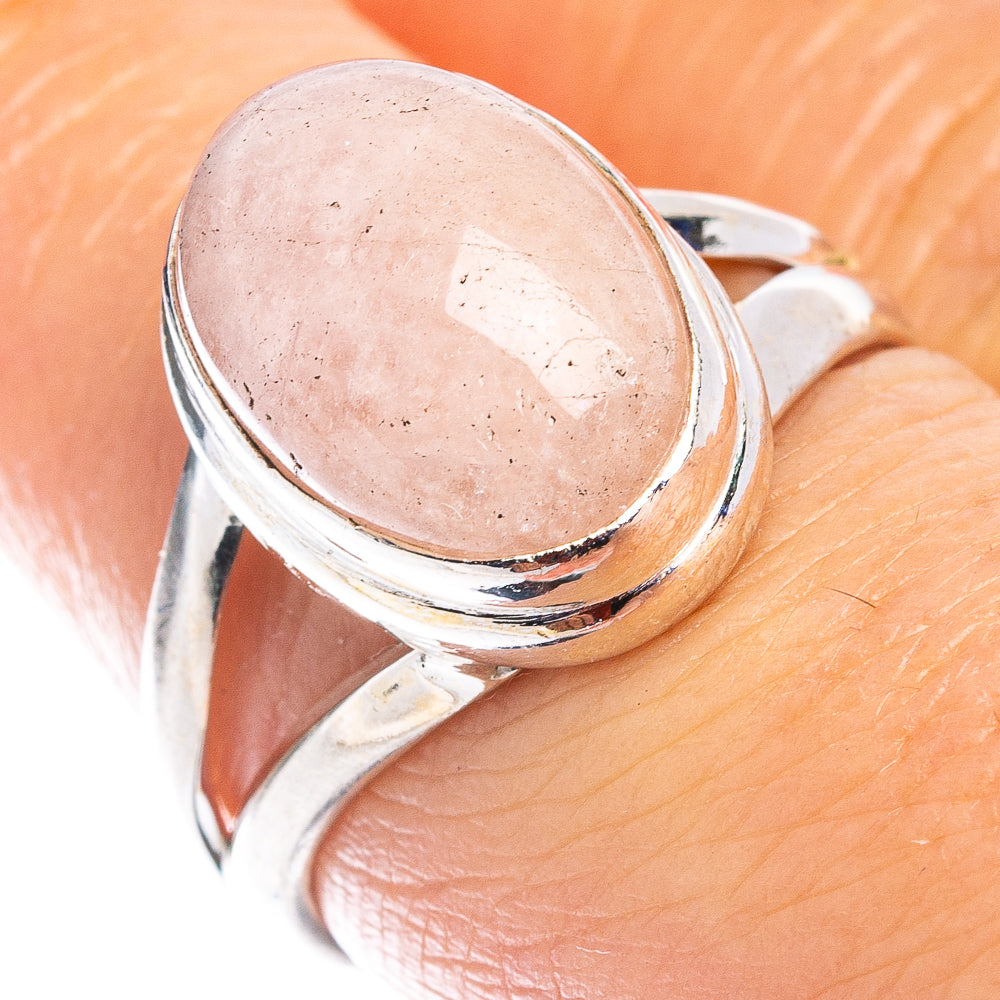 Rose Quartz Ring Size 7.5 (.925 Sterling Silver)
