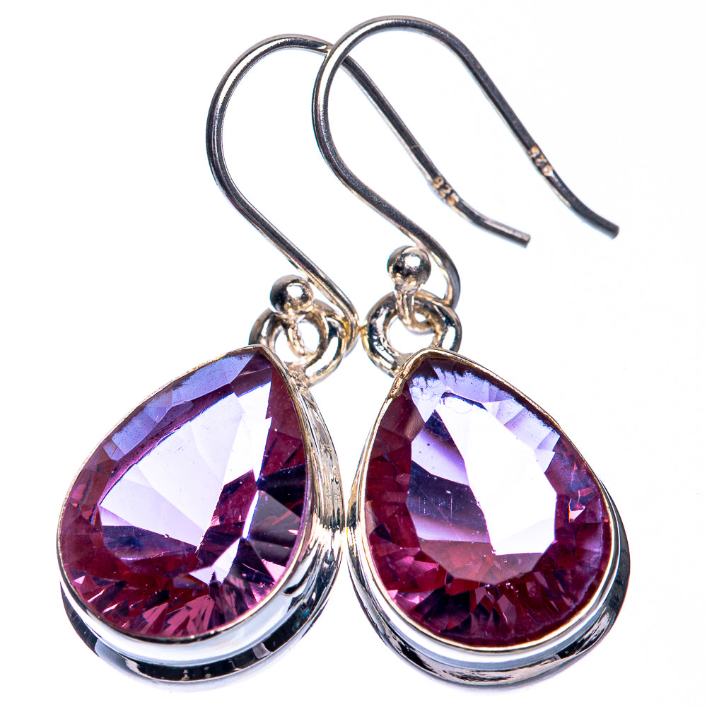 Color Change Alexandrite (Lab.) Earrings 1 1/4" (925 Sterling Silver) E432751