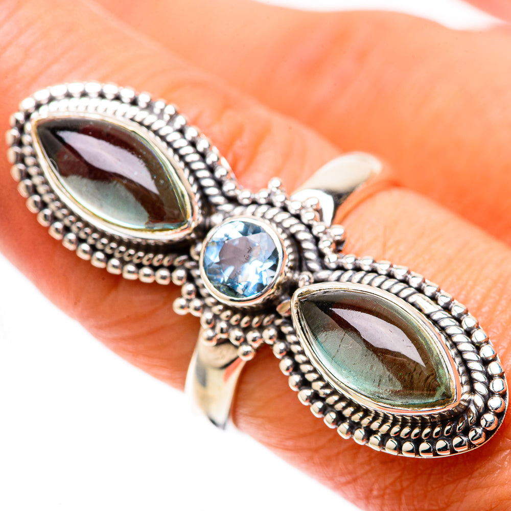 Large Natural Aquamarine, Blue Topaz Ring Size 8.25 (925 Sterling Silver) RING137971
