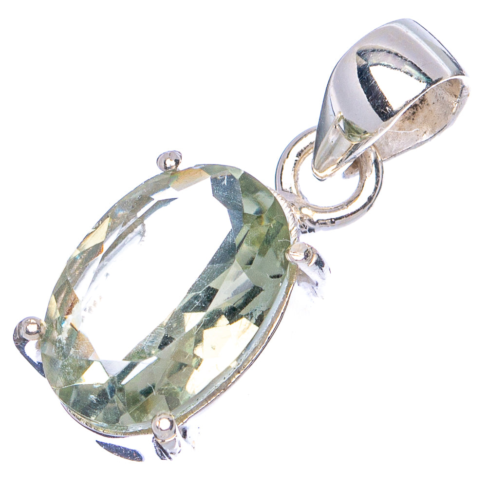 Green Amethyst Pendant 1" (.925 Sterling Silver)