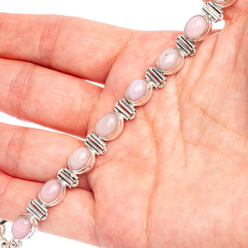 Pink Opal Bracelets 6 3/8 To 8 1/8" (925 Sterling Silver) B90371
