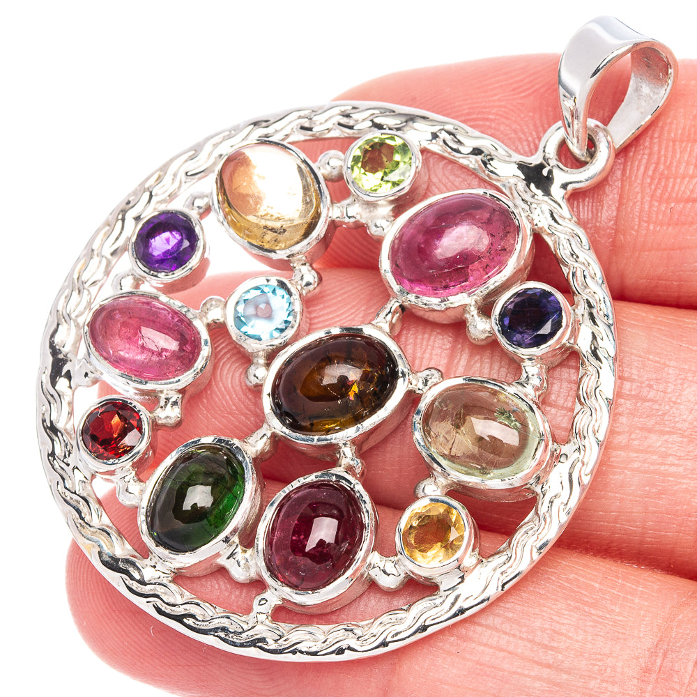 Signature Multi-Gemstone Pendant 1 7/8" (925 Sterling Silver) P41183