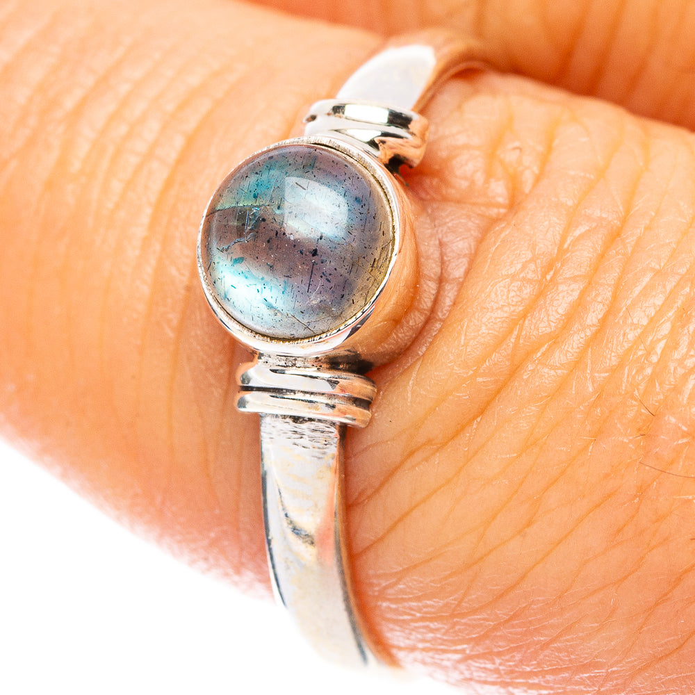 Labradorite Dainty Ring Size 8 (925 Sterling Silver) R5739