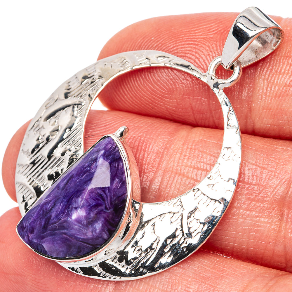 Asc Premium Charoite Pendant 1 5/8" (925 Sterling Silver) P42273