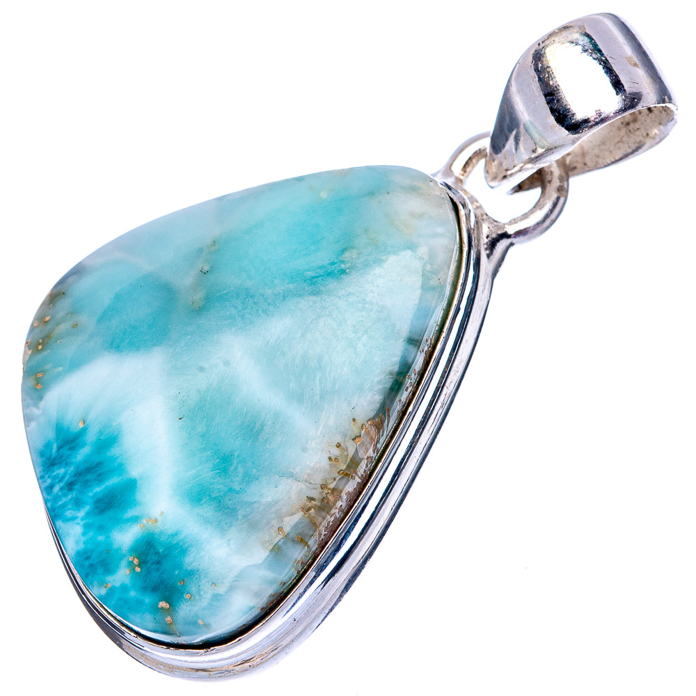 Larimar 925 Sterling Silver Pendant 1 3/8" (925 Sterling Silver) P42681