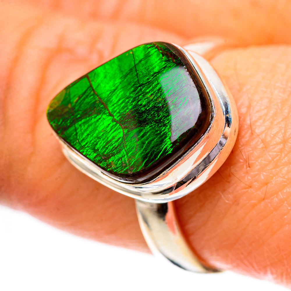 Canadian Ammolite Ring Size 8.25 (925 Sterling Silver) RING139782