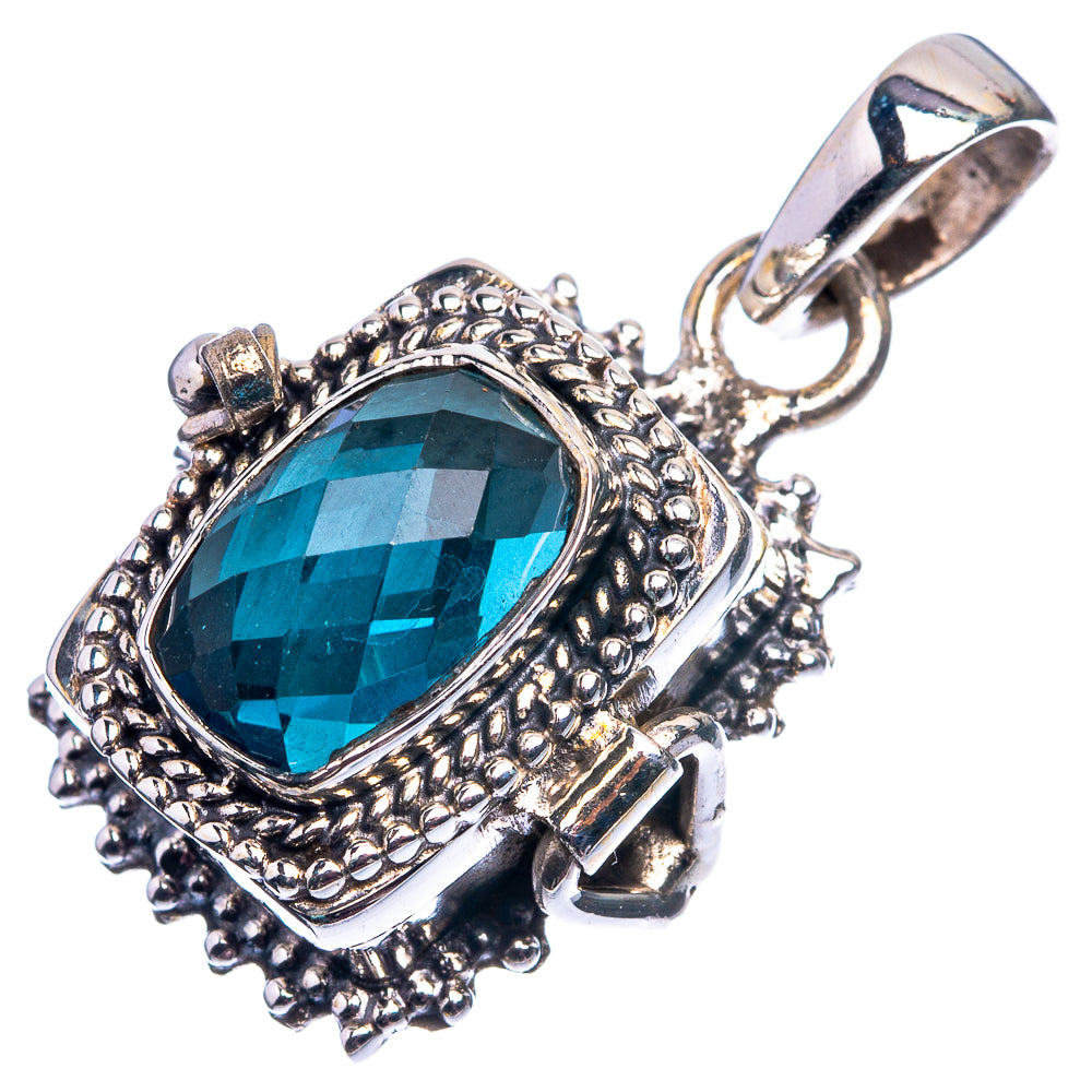 Poison Blue Topaz Pendant 1 1/4" (925 Sterling Silver) P38886