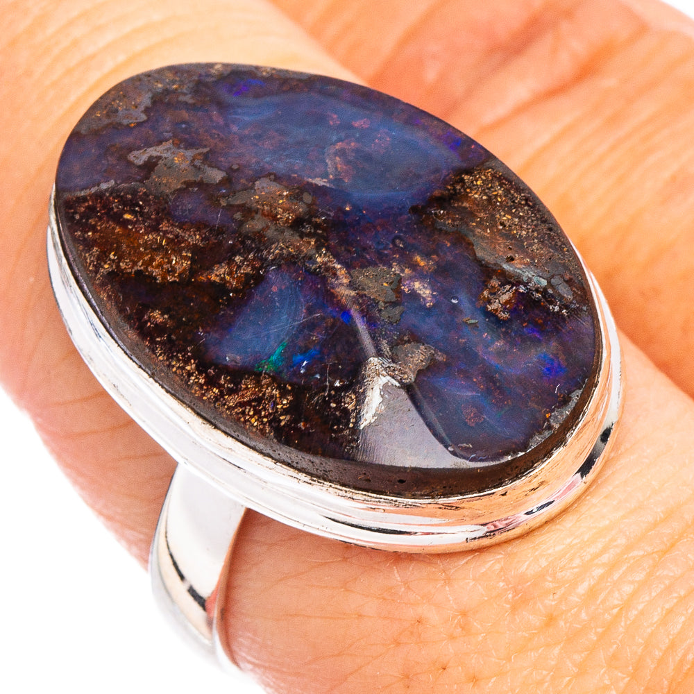 Rare Boulder Opal Ring Size 9 (.925 Sterling Silver)