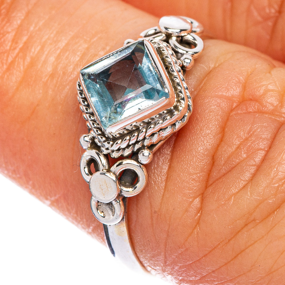 Blue Topaz Dainty Ring Size 6.25 (925 Sterling Silver) R1067