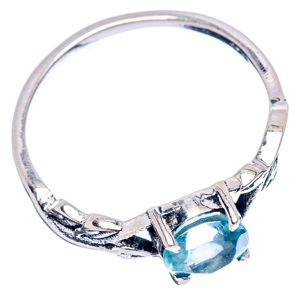 Blue Topaz Dainty Ring Size 6 (.925 Sterling Silver)
