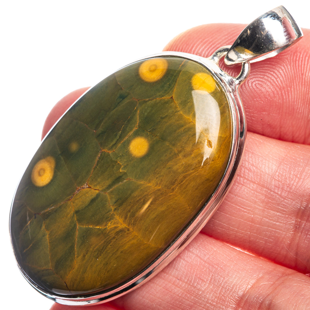 Ocean Jasper 925 Sterling Silver Pendant 2"