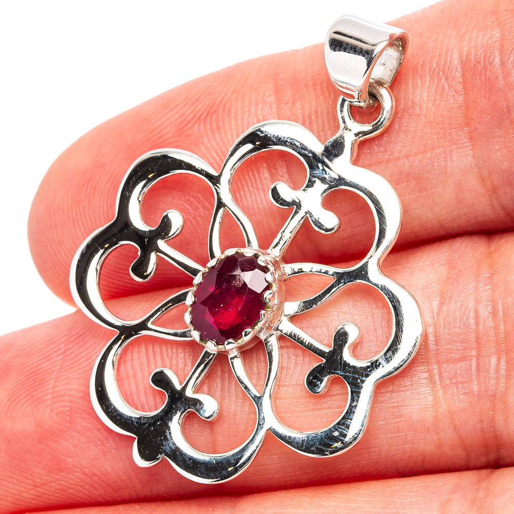 Signature Burmese Ruby Pendant 1 3/8" (.925 Sterling Silver)