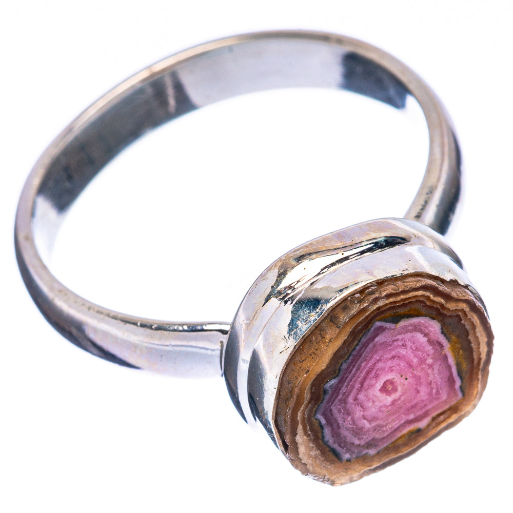 Rare Rhodochrosite Stalactite Ring Size 7 (925 Sterling Silver) R2980
