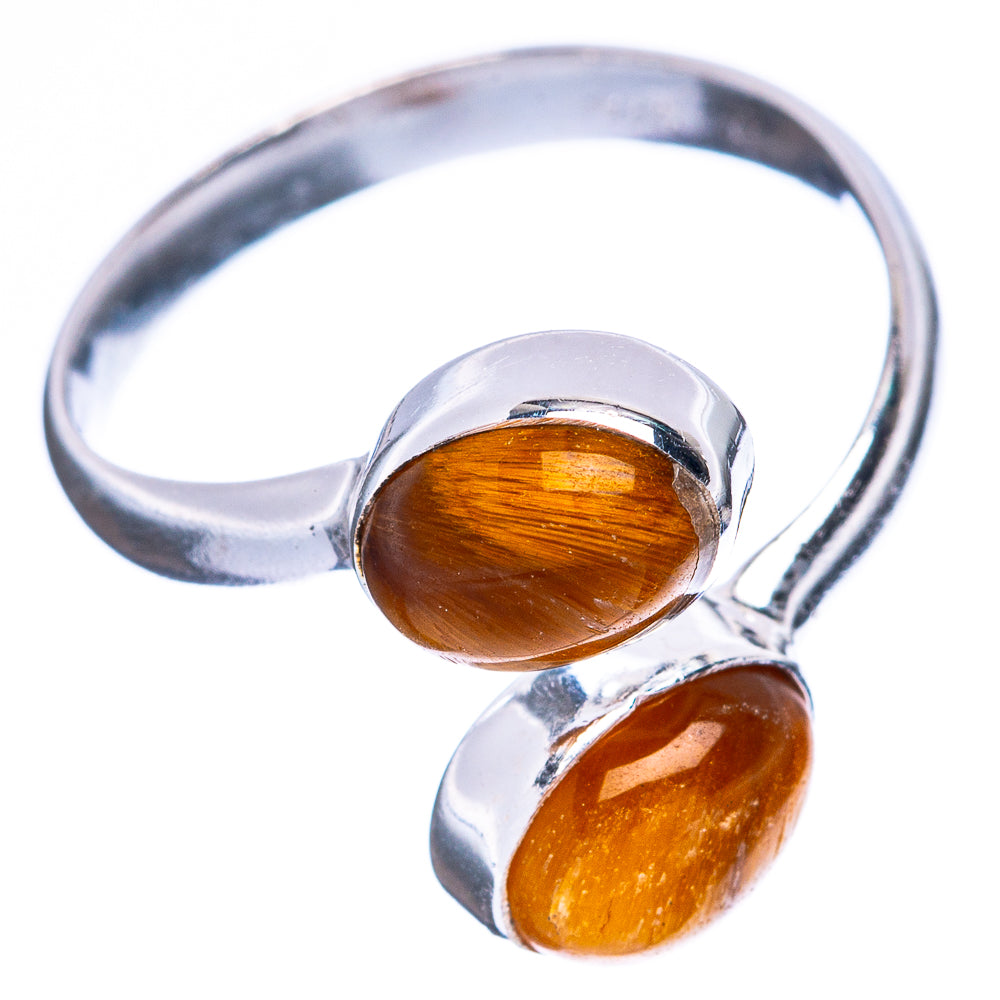 Tiger Eye Dainty Ring Size 7 Adjustable (925 Sterling Silver) R5129