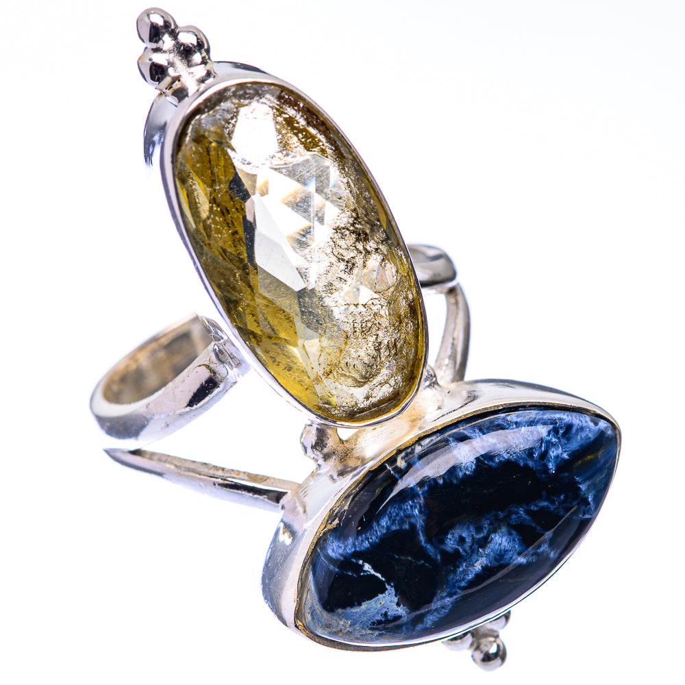 Large Pietersite, Lemon Quartz Ring Size 6.75 (925 Sterling Silver) R141211