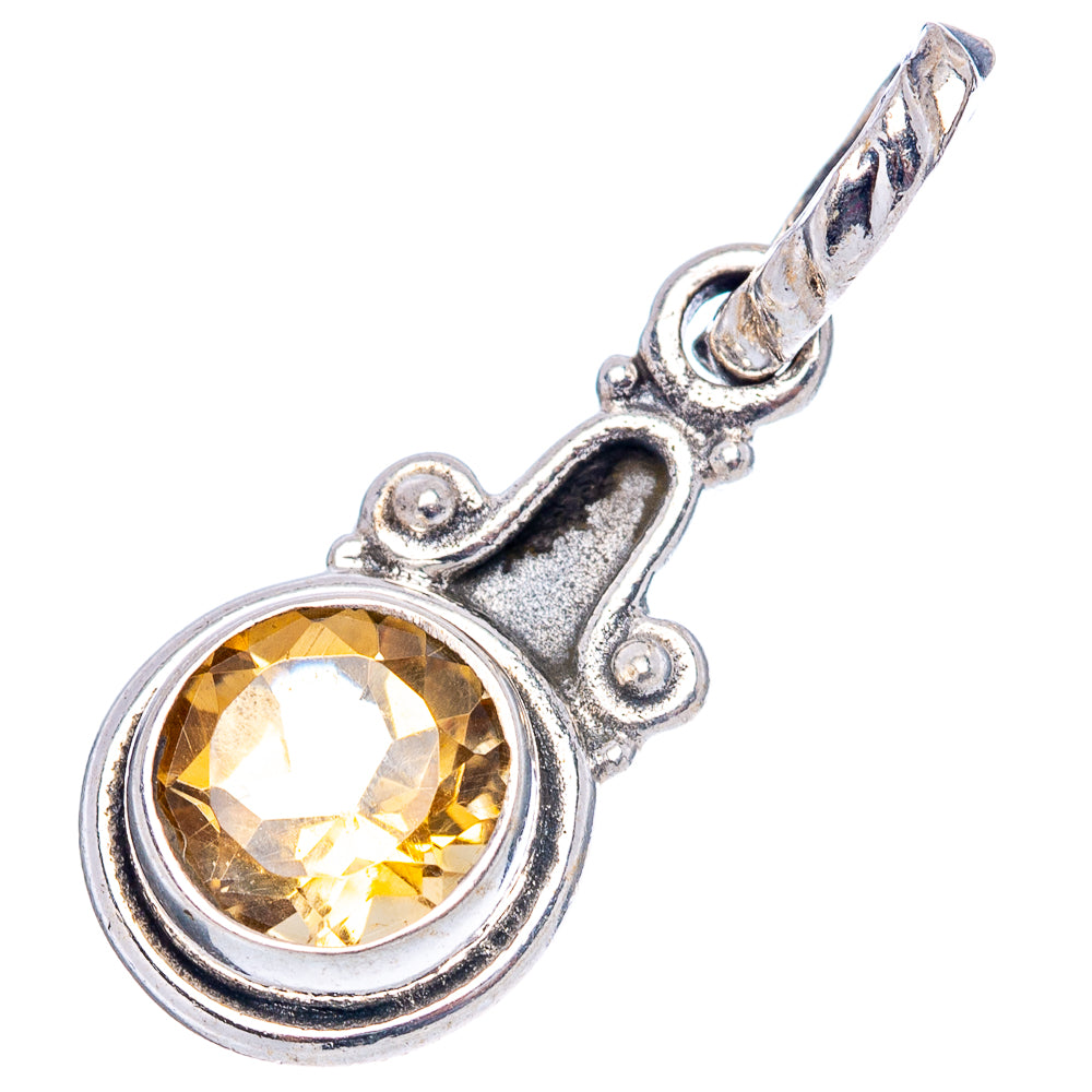 Dainty Citrine Pendant 1" (.925 Sterling Silver)