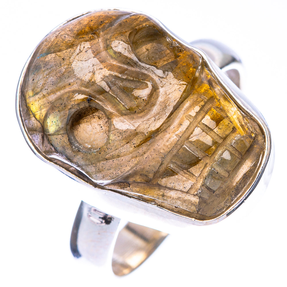 Labradorite Skull Ring Size 8.25 (925 Sterling Silver) R146817