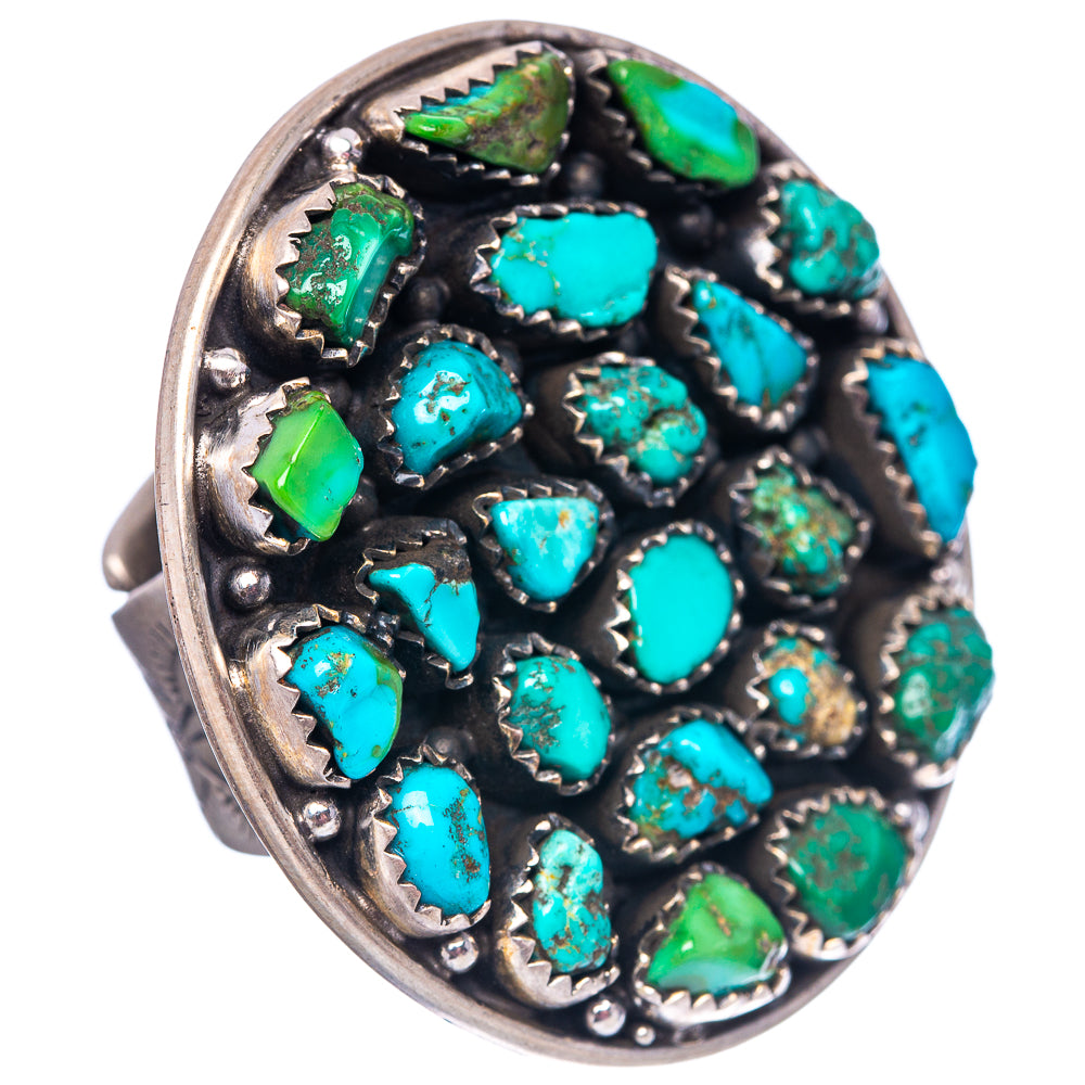 Exclusive Sonoran South Hill Turquoise Ring Size 7 Adjustable (.925 Sterling Silver)