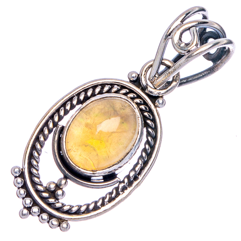 Rare Ethiopian Opal Pendant 1 1/4" (925 Sterling Silver) P40578