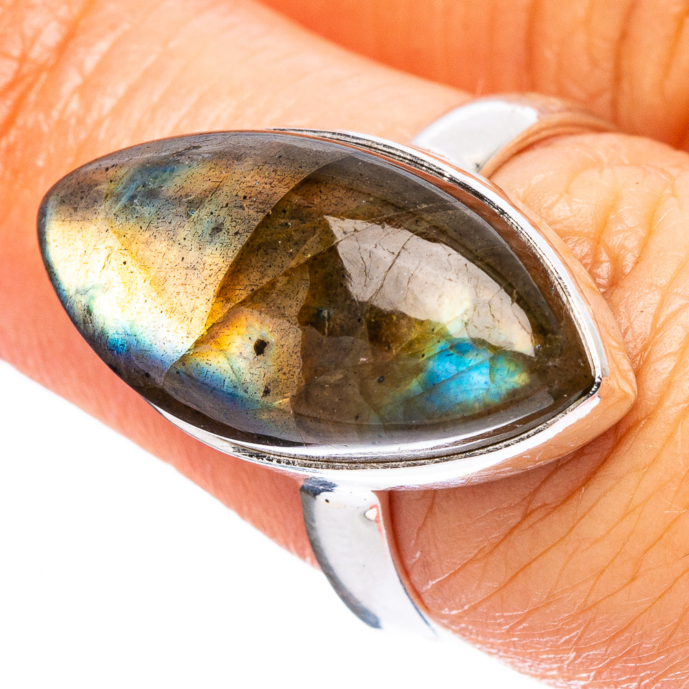 Labradorite Ring Size 7.25 (925 Sterling Silver) R4636