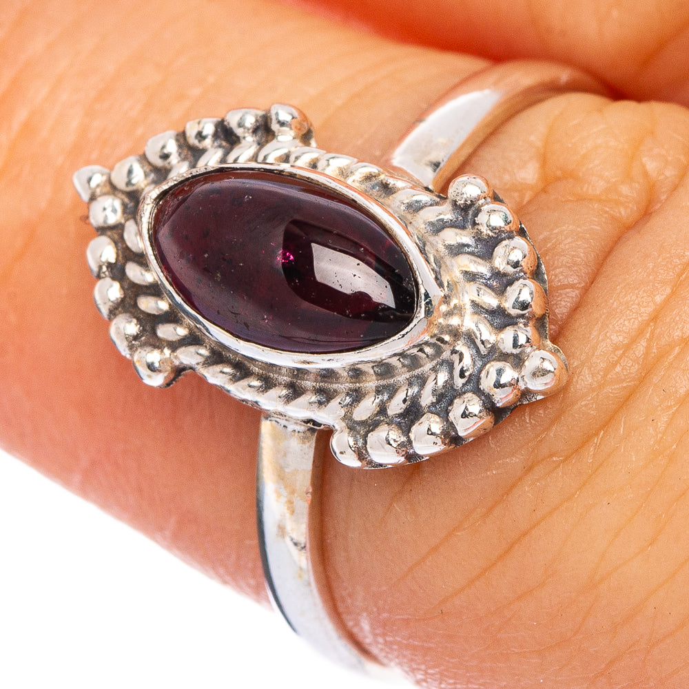 Garnet Dainty Ring Size 6.5 (925 Sterling Silver) R145698