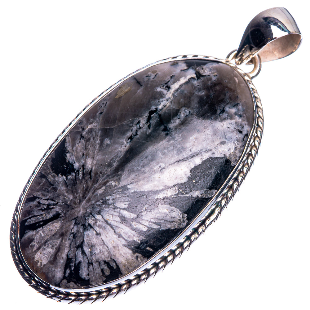 Chrysanthemum Stone Pendant 2 1/4" (925 Sterling Silver) P39100