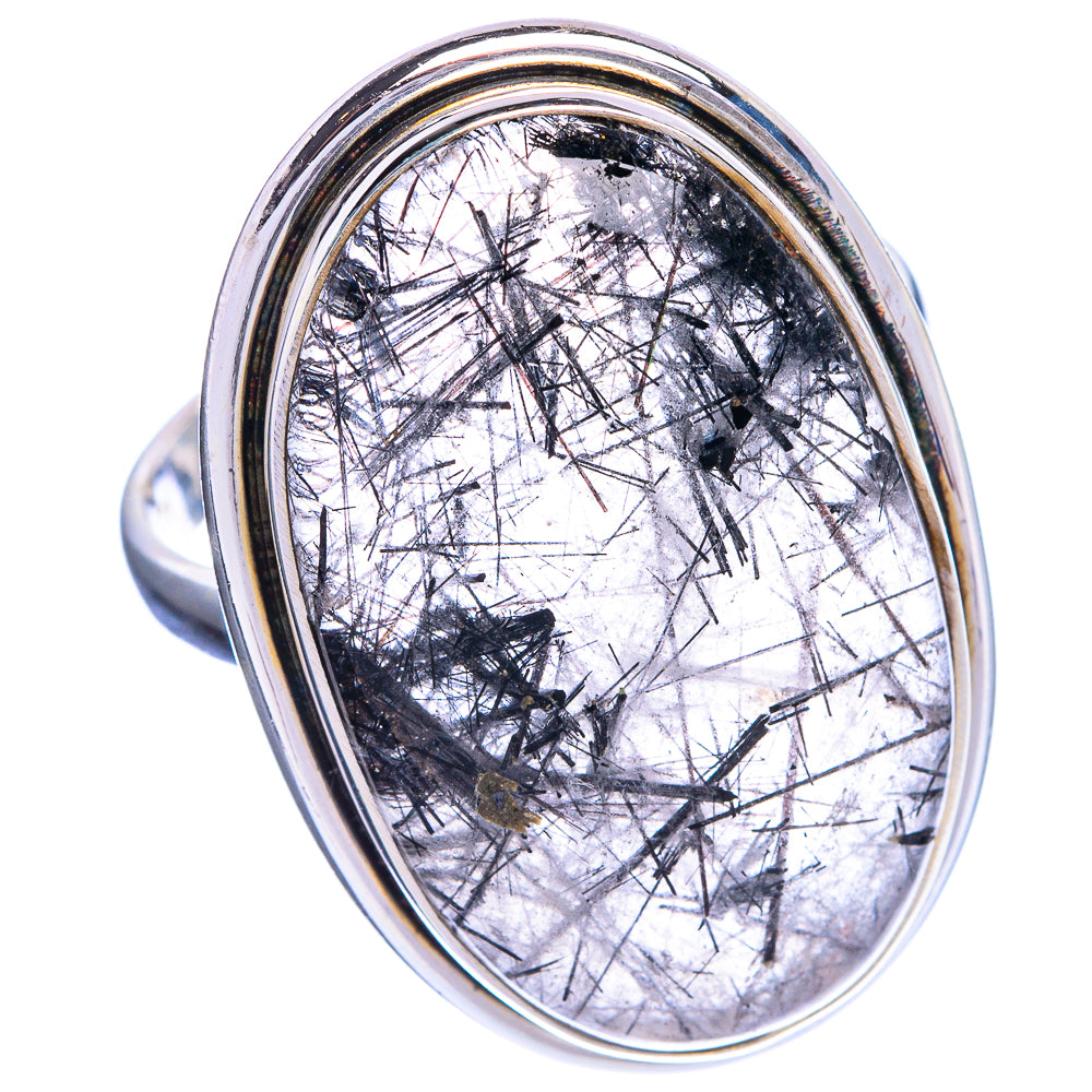 Large Tourmalinated Quartz Ring Size 12 (925 Sterling Silver) R144381