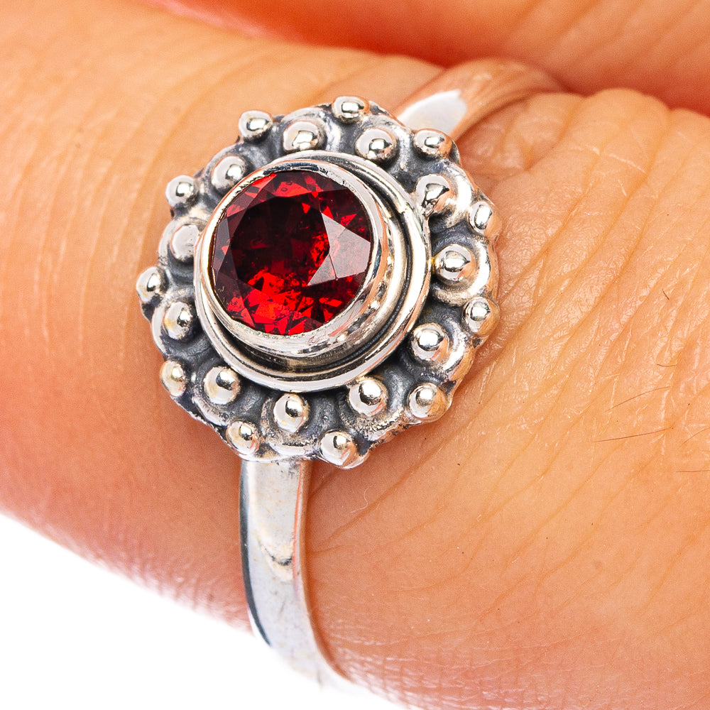 Garnet Dainty Ring Size 7.5 (925 Sterling Silver) R145659
