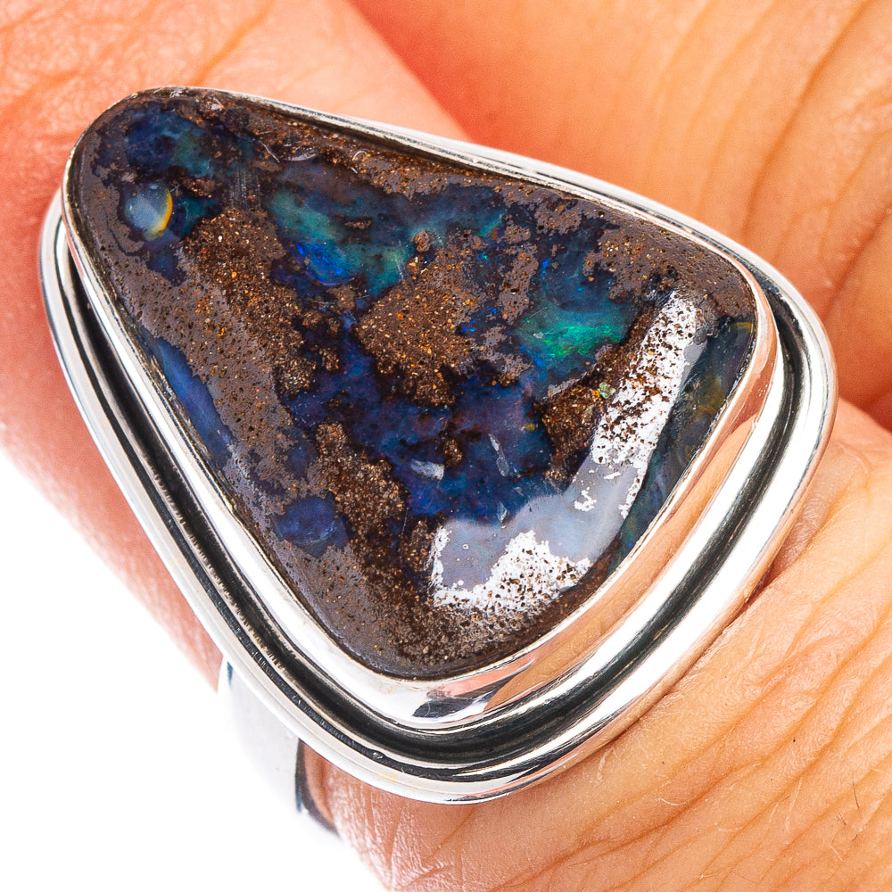 Rare Boulder Opal Ring Size 6 (925 Sterling Silver) R7428