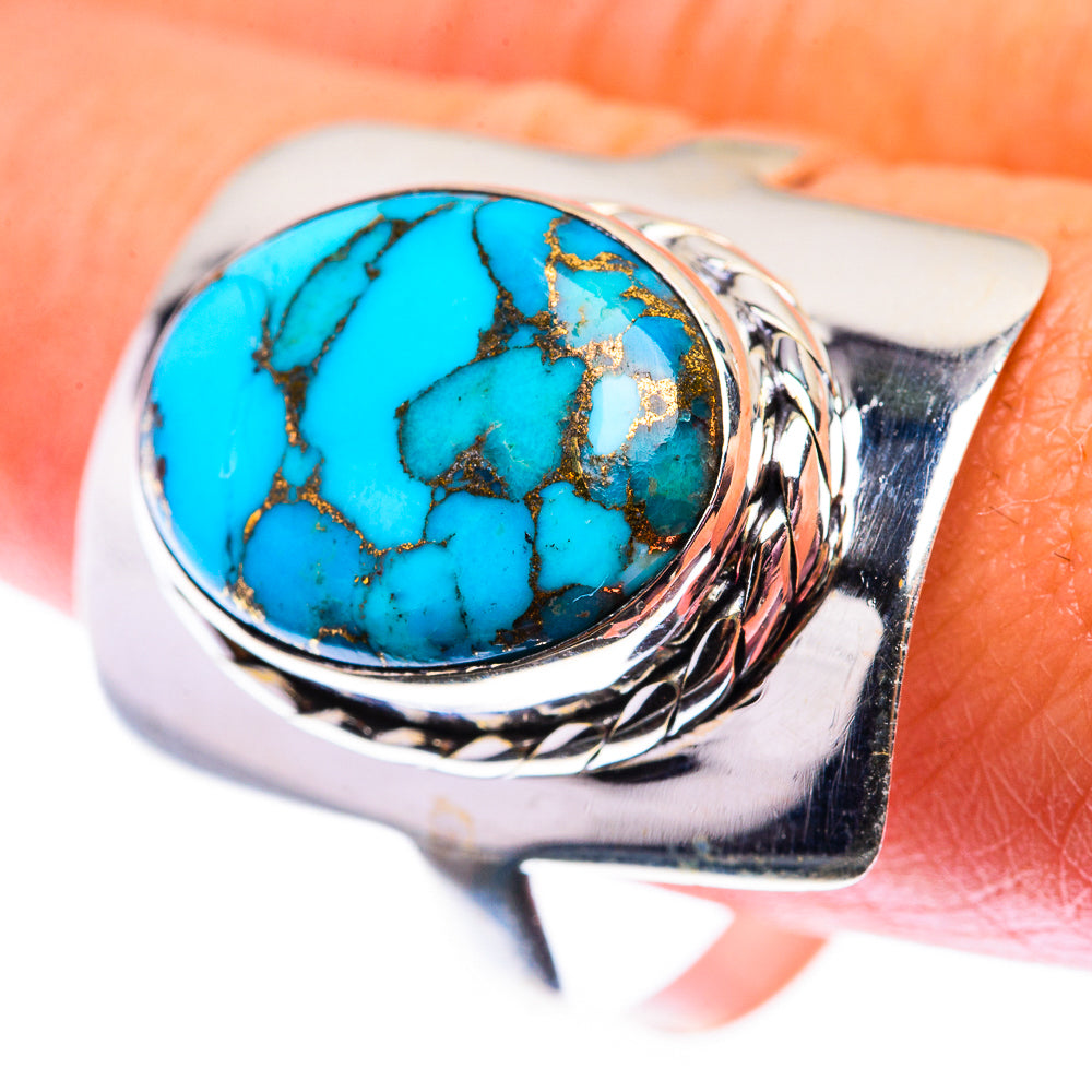 Blue Copper Composite Turquoise Ring Size 11.5 (925 Sterling Silver) RING140075