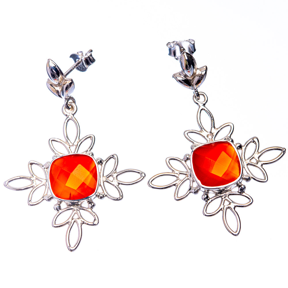 Premium Carnelian Earrings 1 5/8" (925 Sterling Silver) E432347