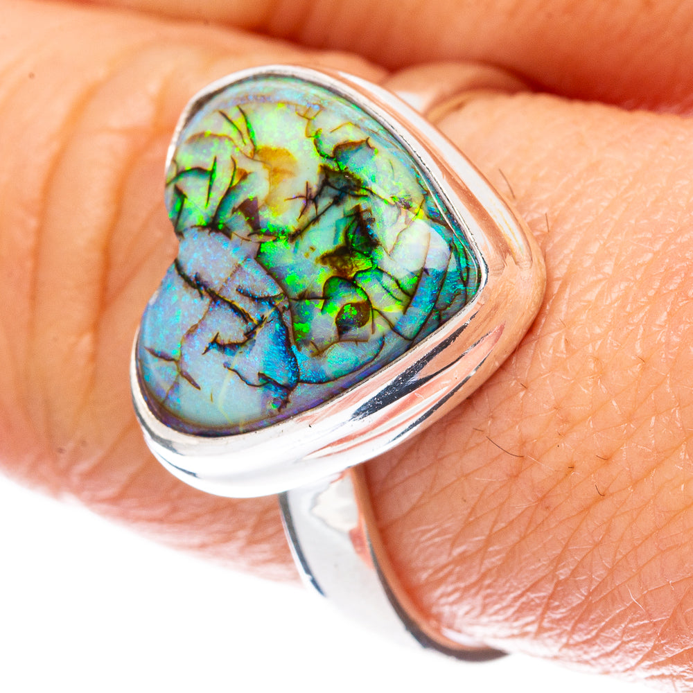 Rare Sterling Opal Heart Ring Size 9.25 (925 Sterling Silver) R3040