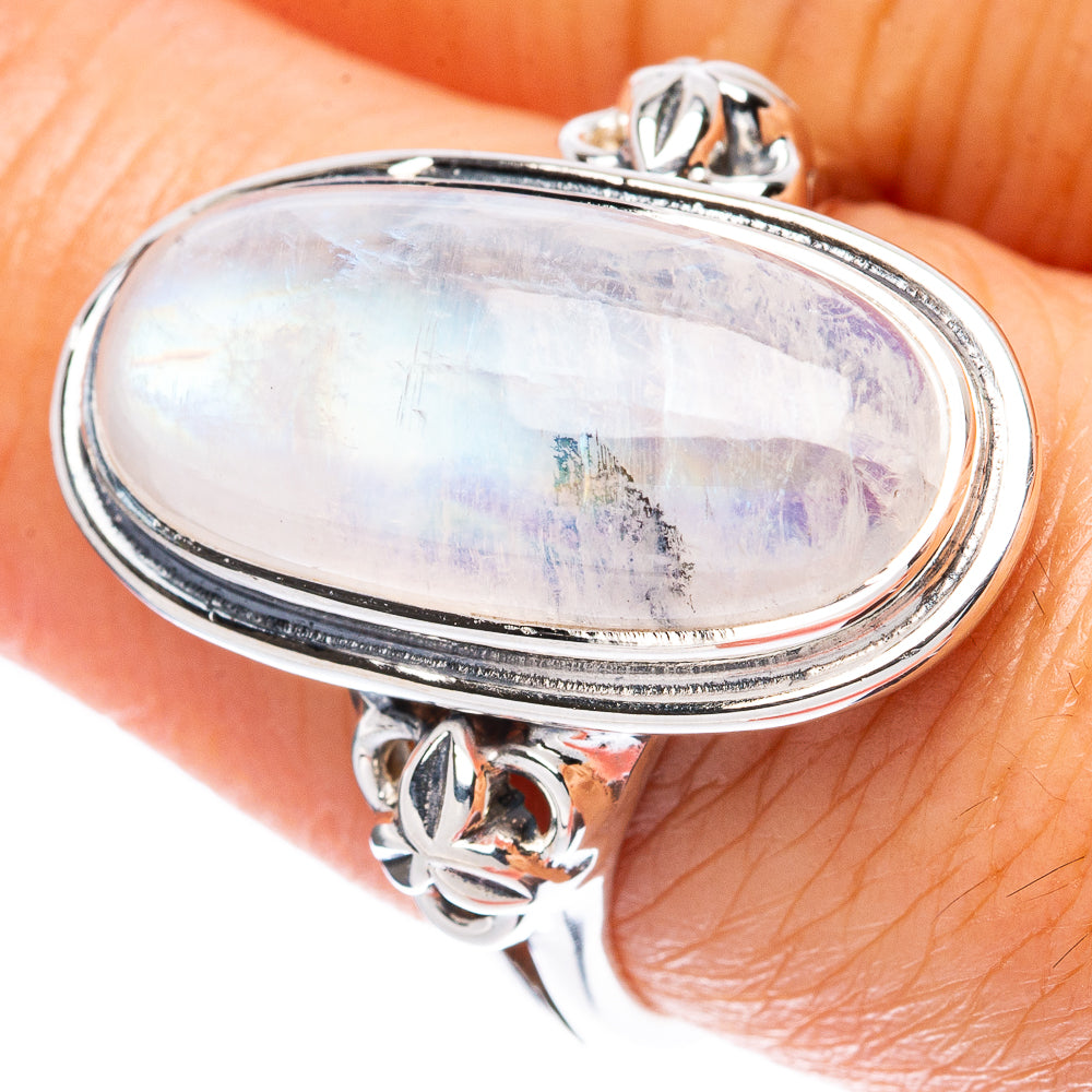 Asc Premium Rainbow Moonstone Ring Size 8 (925 Sterling Silver) R3494