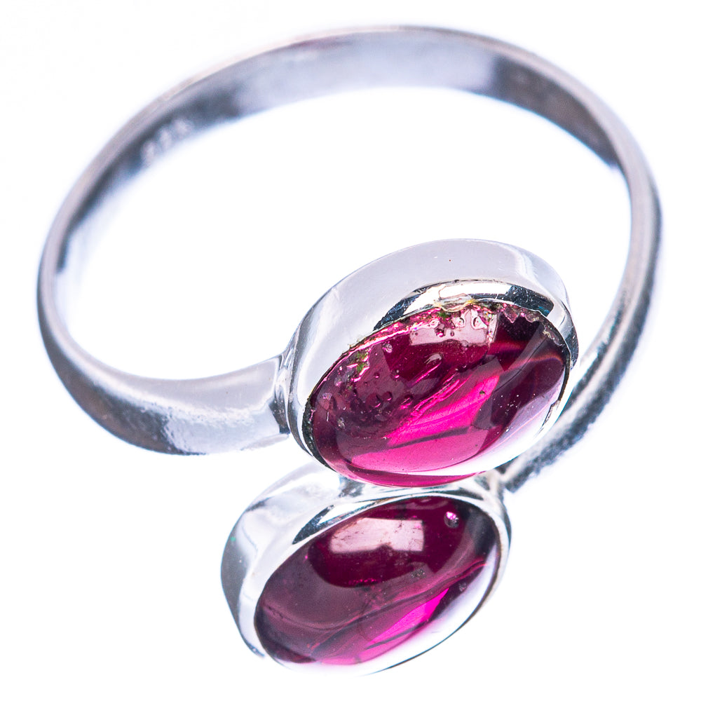Garnet Dainty Ring Size 7 Adjustable (925 Sterling Silver) R5132