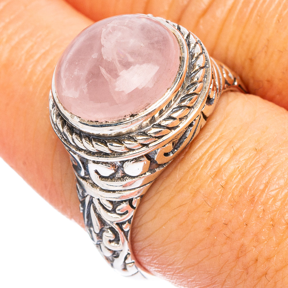 Rose Quartz Ring Size 8.5 (925 Sterling Silver) R4826