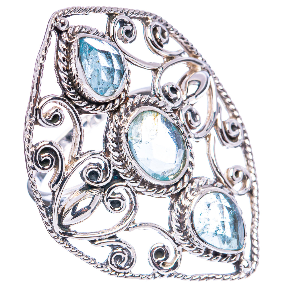 Signature Aquamarine Ring Size 8.75 (.925 Sterling Silver)