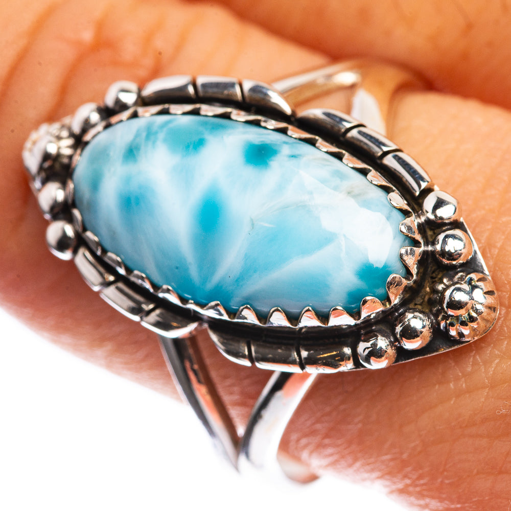 Larimar 925 Sterling Silver Ring Size 10