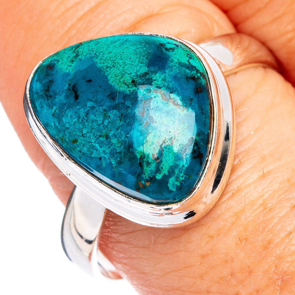 Peruvian Chrysocolla Ring Size 10 (.925 Sterling Silver)