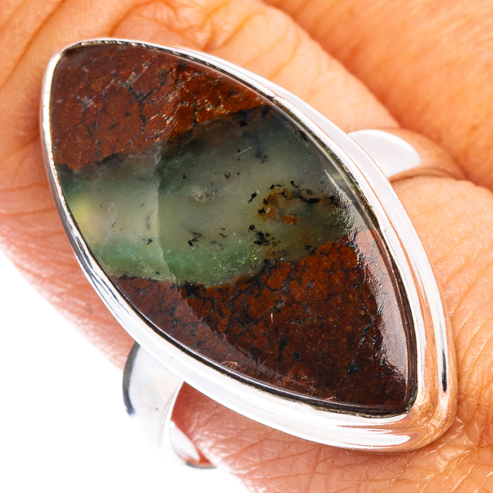 Boulder Chrysoprase Ring Size 9.25 (.925 Sterling Silver)