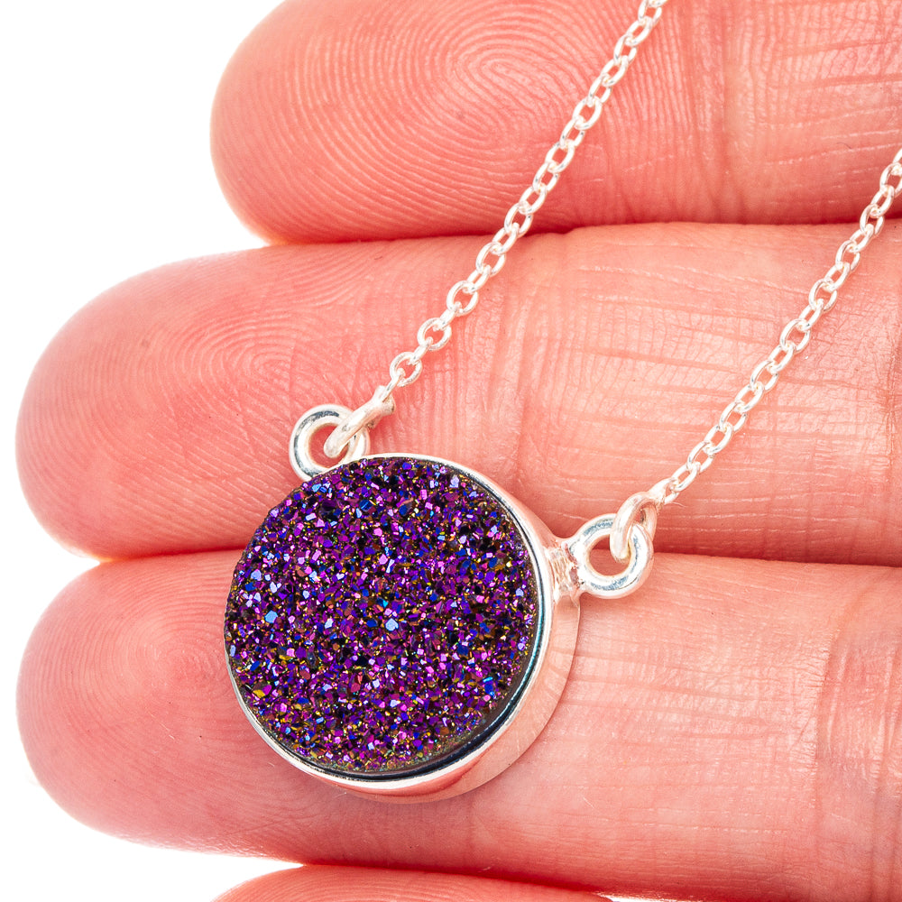 Titanium Druzy Necklace 18 1/2" (925 Sterling Silver) N90077